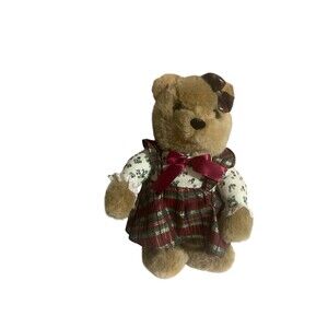 Telco Creations Plush Holiday Bear Corduroy skirt 14” Rare!